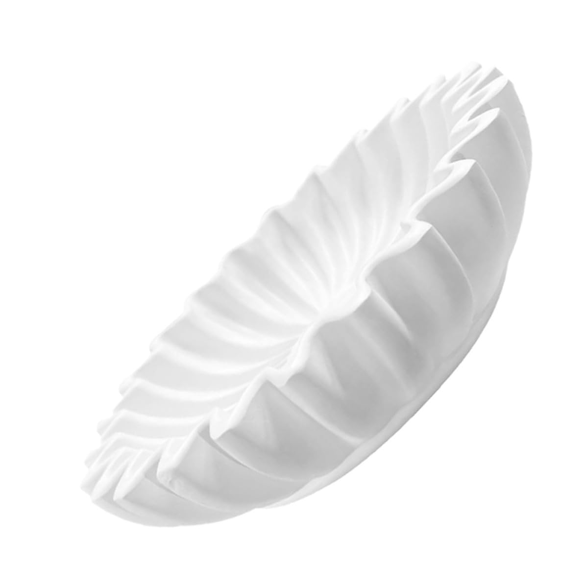 Cuenco de resina blanco con acabado artesanal y diseño delicado hogareño