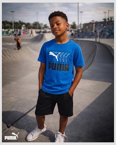 Image of PUMA Boys T-Shirts Athletic Crewneck Short Sleeve Tees (Sizes S-XL) | Soft Breathable Cotton Blend, Comfortable Casual Fit, Great for School, Play & Everyday Wear