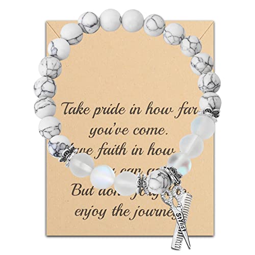 FUSTMW Hairstylist Gifts Scissor Bracelet Comb Pendant Scissors Jewelry Stylist Cosmetology Student Hairdresser Gift (Bracelet)