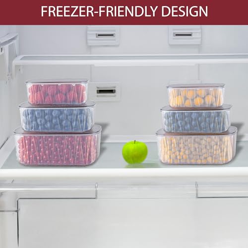 Image of Kuber Industries 4600 ml Acrylic Stackable Kitchen Food Storage Container for Home with Lid | Freeze Organizer Items and Storage Organizer Box for Snacks and Dry Fruits | Transparent