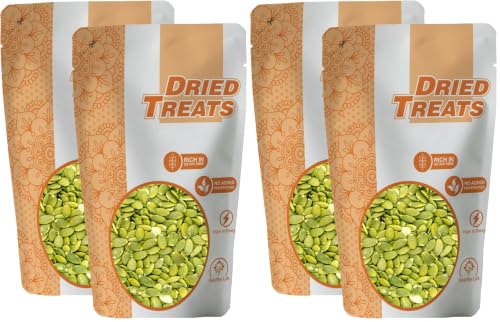 Image of Dried Treats Pumpkin Seeds 500 Grams (250 Grams X 2) - Rich in Protein, Zinc & Fiber - Add to Laddoos, Kheer, or Daily Snacks for Energy, Focus & Immune Support - Best for Busy Moms, Housewives, and Households And also Great Snack for Office Workers & School Kids)