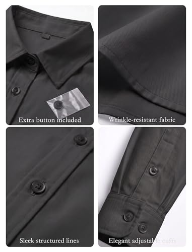 Image of Zeagoo Women's Wrinkle Free Button Down Shirts Long Sleeve Dress Shirts Collared Business Casual Blouses Tops XS-3XL
