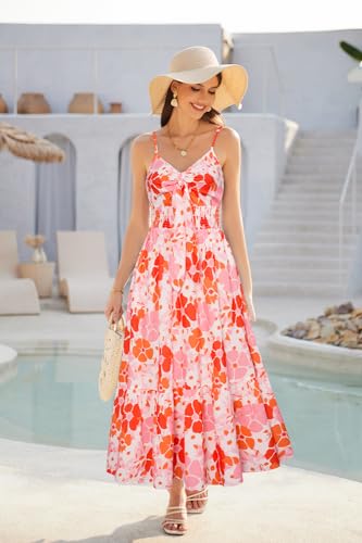 Image of GRACE KARIN Womens Summer Floral Maxi Dresses 2026 Long Flowy Boho Dress Beach Vacation Sundresses Casual Clothes with Pocket