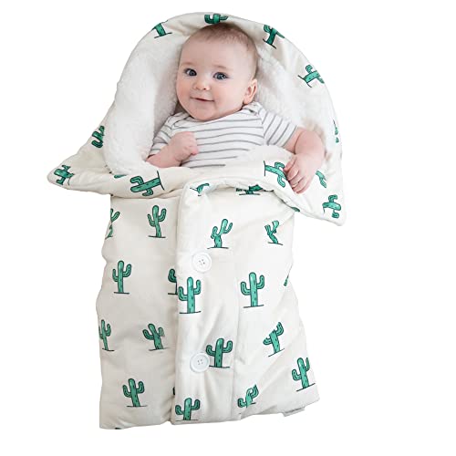 Image of Snuggle Baby The Swaddle Blanket - Green Cactus - Sleep Swaddle Blankets for Baby Boy & Girl - Infant Sleep Sack 0-3 Months - Newborn Wrap