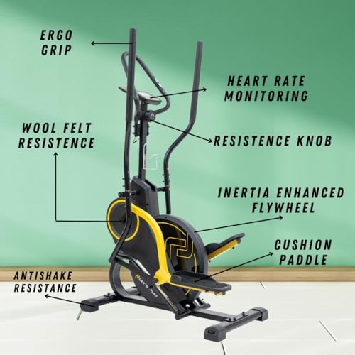 Image of LET'S PLAY 3 in 1 Elliptical Trainer, Vertical Climber and Cross Stepper for Home Gym Use - Full Body Cardio Workout Fitness Training Machine with 12 Kg Flywheel, 120Kg Weight Support