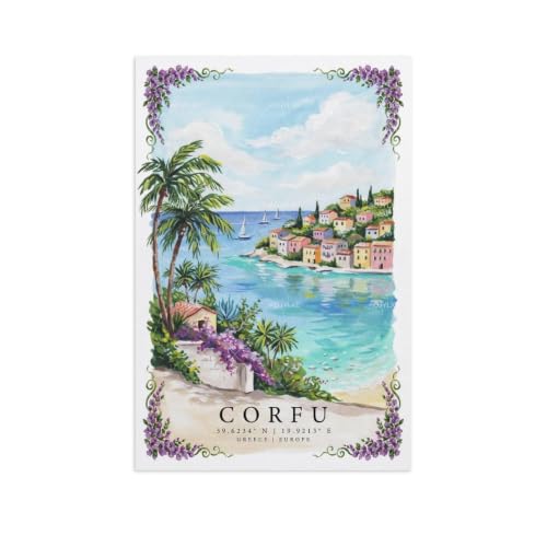 Impression aquarelle de Corfou : évadez-vous depuis votre salon