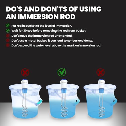 Image of Cadlec Nova 1500W Shockproof Advanced Technology Electric Water Heater Immersion Rod With Waterproof & Protection | Instant Heating | ISI Certified 2 Year Warranty