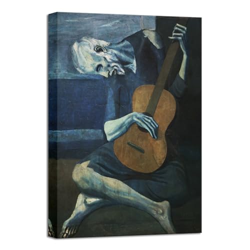 Wieco Art Canvas Prints The Old Guitarist by Pablo Picasso Abstract Canvas Wall Art for Wall Decor...