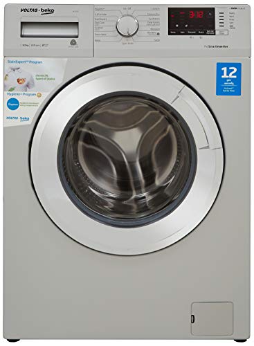 Image of Voltas Beko 6.5 Kg Inverter Fully-Automatic Front Loading Washing Machine, Inbuilt Heater, 26 Stain Remover (WFL65SC, Silver Body, Chrome Door)