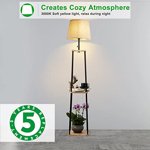 Bulbeats Shelf Floor Lamp, Standing Reading Light With 2 Shelves For Living Room thumb #3
