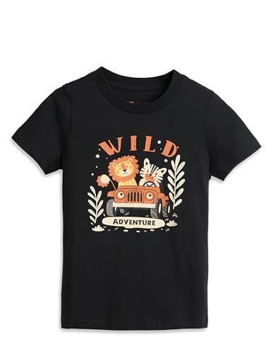 Image of Amazon Brand - Symbol Boys 100% Cotton Graphic Printed Half Sleeves T-Shirt | Age 2-6 Years