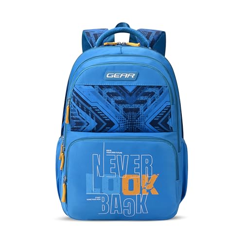 Image of Gear Vagabond 19 inch /24L Large Water Resistant School Bag /Casual Backpack /Daypack /Laptop Bag for Boys /Girls (Blue - Blue)
