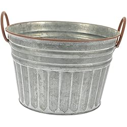 Maceteros De Forja Antiguos Yardwe Antigua Maceta De Hierro Forjado Titular De La Flor De La Oficina Cubo De Flores De Balcón Jardín Florero Antiguo Cubo De Hojalata Maceteros Planchar Galvanizado Plantador