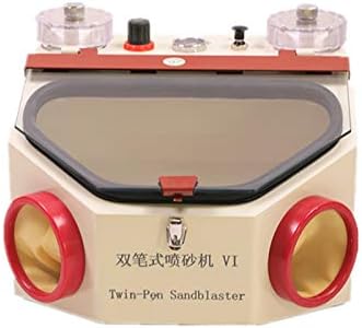 Miniatura 2 de Máquina pulidora doble dental del lanzador de arena de la pluma gemela del chorro de arena de la pluma fina con la lámpara