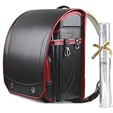 [hatcat ハットネコ] ランドセル 女の子 男の子 2022年ニューモデル 反射素材 さくら 刺繍 カッコイイライトニング 超軽量 A4フラットファイル対応 精巧な金具 自動ロック 6 豪華なギフトパッケージ 透明ランドセルカバー 雨カバー付き (BKR)