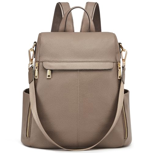 Kattee Leather Backpack Purse for Women Bundle with Women's Small Leather Purse2