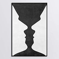 Framed Canvas Wall Art Black and White Style Canvas Prints Home Artwork Decoration for Living Room,Bedroom - 16x24 inches