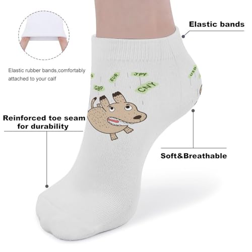5 Pairs Unisex Adults Short Socks Printed Moisture Wicking All Season Comfort Athletic No Show Sock Animal-print3