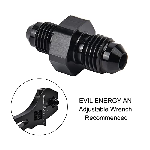 Image of EVIL ENERGY 4AN Male to 3AN Male Flare Reducer Coupler Union Straight Adapter Fitting Black 2PCS