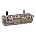 Spetebo Rattan Balkonkasten Natur - 60 x 20 cm - Weide Pflanzkorb mit Halterung - Balkon Garten Blumenkasten Pflanztopf Blumenkorb zum Einhängen an Geländer