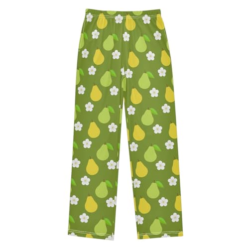 ZZXXB Pear Flowers Boys Long Pants Soft Trousers Elastic Waist Kids Lounge Bottoms with Pockets S-XL