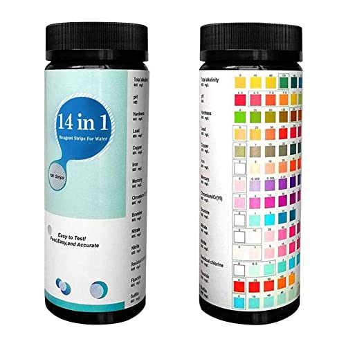smashing Kit de prueba de agua, 14 en 1 tiras de prueba de piscina rápidas y precisas. Las tiras de prueba de alta sensibilidad detectan pH, dureza, cloro, plomo, hierro, cobre