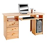 Der PC-Schreibtisch hat eine sehr stabile Ausführung und bietet mit dem Extrafach für den Rechner und Ablagen für einen optimalen Arbeitsplatz