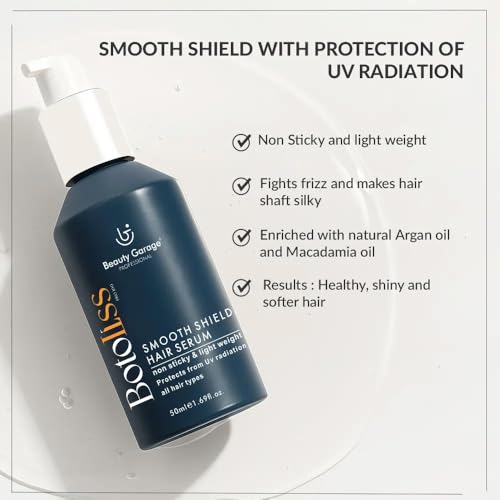 Image of Beauty Garage Botoliss Hair Serum for Men & Women | 50ml Smooth Shield Hair Serum | Frizz Control & Moisturizing Serum for Dry, Frizzy, Curly & Wavy Hair