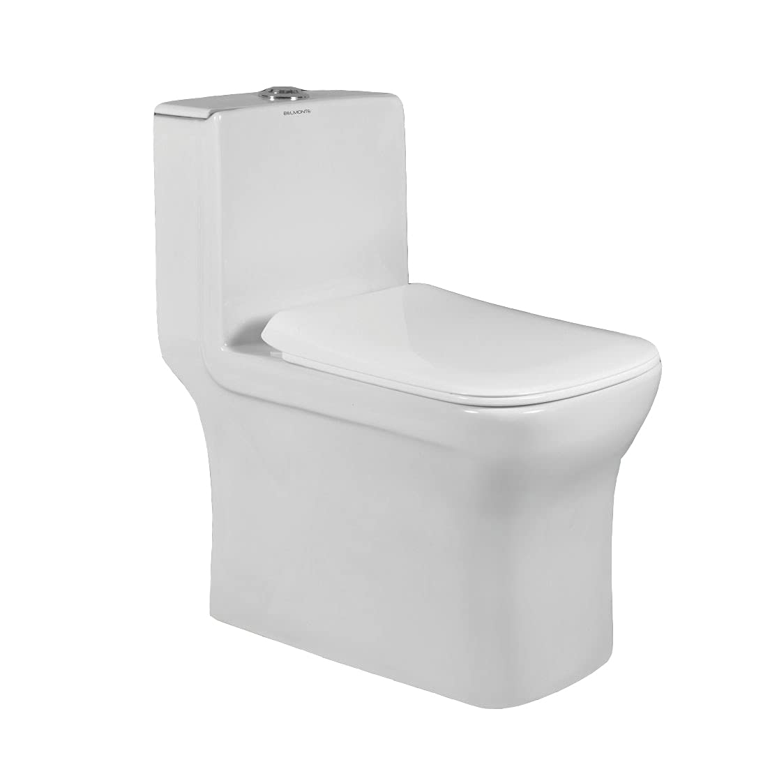 Belmonte Ceramic One-Piece Western Toilet Commode Water Closet Ewc Floor Mounted Battle 65cm x 35cm x 70cm White S Trap Distance 230mm / 9 Inch Outlet Is on Floor (B094W195NJ) Amazon Price History, Amazon Price Tracker