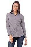 Picture of Chef Works Women's Modern Chambray Dress Shirt, Grey, Medium