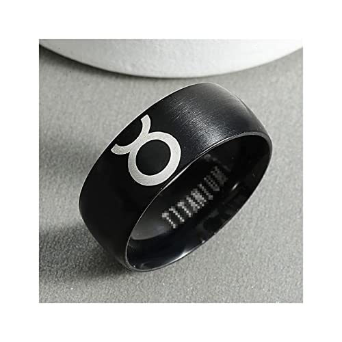 ZZSL Attack On Black Sliver Stainless Steel Ring Finger Rings for Men Women Jewelry Anime Fans (Main Stone Color : M711JR2074Taurus, Ring Size : 13)