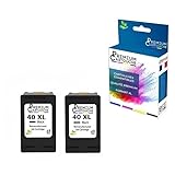  PG 40XL fabriqué en France, 2 Cartouche d\'encre reconditionnée pour Canon PG40 XL Noir Compatible Pixma MP150 MP160 MP180 MP190 MP210 MP220 MP450 MP460 MX300 iP2600 iP6220D iP1200 iP1300 iP1900