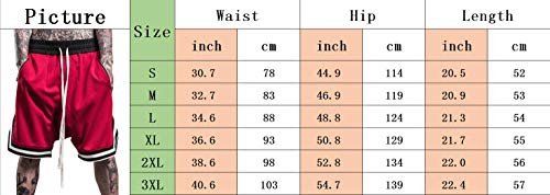 Somthron Men's Elastic Waist Color Trim Cotton Swag Jogger Shorts Drawstring Quick Dry Hip Hop Basketball Shorts Plus Size(Bl-L) Black #TOP1
