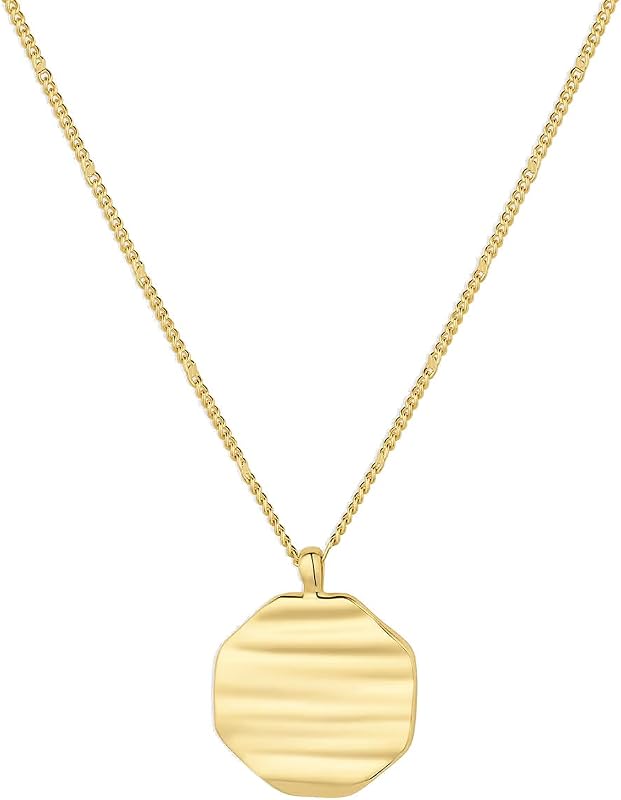 Collar de monedas al atardecer 17 1/8" - Latón chapado en oro de 18 k - Diseño único al atardecer - Cierre de anillo de resorte - Pieza de capas versátil - Elegancia diaria