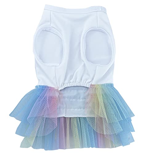 Aniac Dog Vest Skirt Puppy Princess Dresses Cute Birthday Tutu Skirt Doggy Wedding Outfit Pet Clothing For Cats And Small Medium Dogs (X-Small, White) #TOP1
