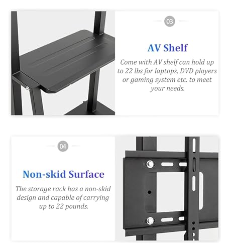 Soporte móvil para TV con ruedas para 32''-75'' miniatura 7