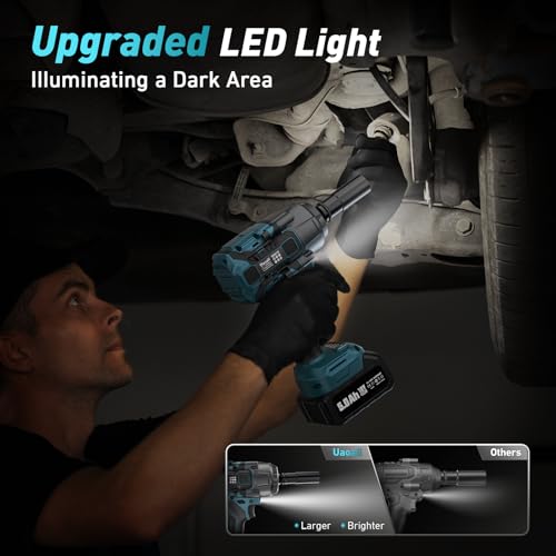 Uaoaii IW810 Cordless Impact Wrench, 1/2 Inch Impact Gun 960Ft-Lbs/1300Nm, High Torque Power Impact Driver, 2X 5.0Ah Battery Electric Impact Heavy Duty thumb #7