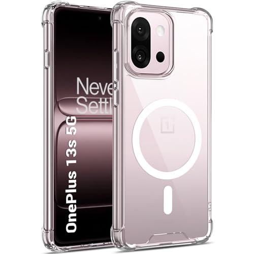 Image of TheGiftKart Shockproof Ultra-Hybrid Back Cover Case for OnePlus 13s 5G | 360 Protection | Crystal Clear Hard Back Cover Case for OnePlus 13s 5G (PC & TPU, MagSafe Compatible, Transparent Bumper)