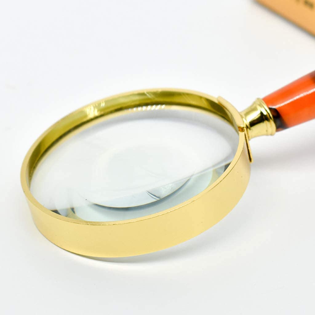 Lente di ingrandimentoLente di ingrandimento portatile 6X con manico in giada finta Regalo di alta qualità Genitori Anziani Studenti Lettura Specchio di espansione HD Lente di ingrandimento/Prodo