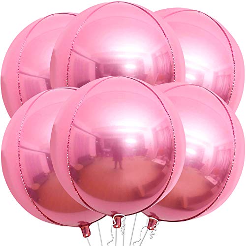 Image of KatchOn, Light Pink Balloons - 22 Inch, Pack 6 | Light Pink Foil Balloons for Pink Birthday Decorations | Metallic Balloon For Birthday, Gender Reveal, Baby Shower, Bachelorette Party