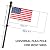 Yeesun Flag Pole for House with 3x5 American Flag, 6 FT Wall Mount Flag Pole with Bracket for Home Porch,Outdoor Deco.Residential or Commerical Tangle Free Flag Pole Kit (Black)