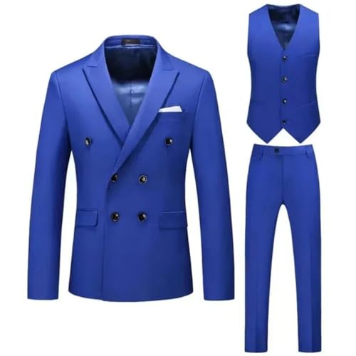 Men's Double Breasted Suit - Notched Lapel Three-Piece | Graduation Banquet3
