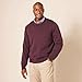 Amazon Essentials Men's Long-Sleeve Crewneck Sweater, 100% Cotton, Big & Tall Options Available, Burgundy, Small