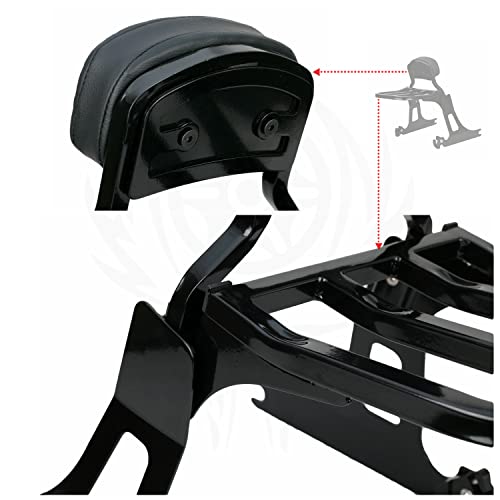 Sissy Bar Luggage Rack Fits For Harley 2006-2017Dyna Street Bob Fxd Fxdb Fxdl Fxdls, Chopped Style Road King Bar Backrest Luggage Passenger Detachable Harley Davidson Backrest (Gloss Black) #TOP4