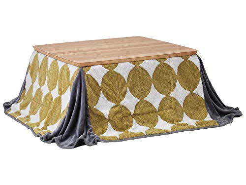 コイズミ 家具調コタツ フラットヒーター 折れ脚 掛ふとん付属 80×80cm KTR-3204FB