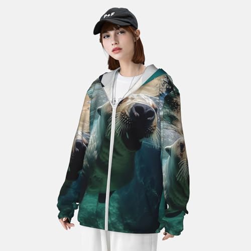 Chaqueta de Protección Solar para Hombre con Capucha y Cremallera miniatura 4
