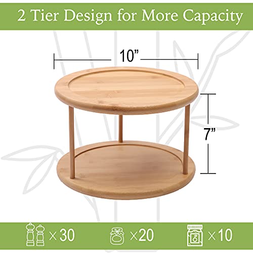 Bellsal Lazy Susan 2 Tier Turntable Cabinet Organizer Spice Rack Removable Spinning Tray Organizer For Kitchen Cabinet 10 Inch 360 Degree #TOP1