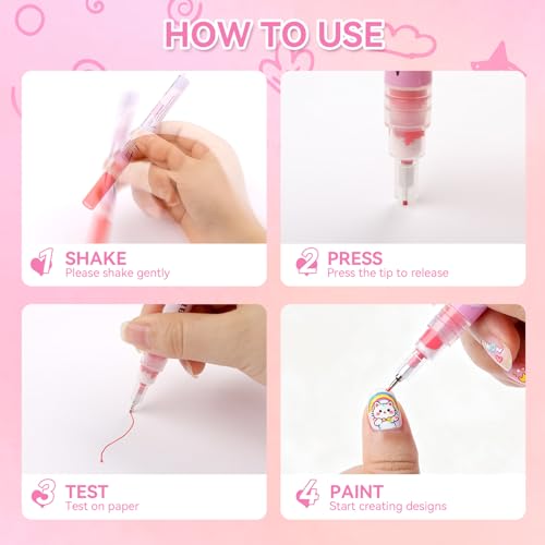 QUELLE Nail Art Pens Nail Art Markers Pens for Nail Art 12 Colors Set, Quick Dry Nail Pen 3D Art Pens for Painting Nails Nails Art Tool Kit TA643-12 — view 6
