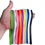 12 Pcs Large Rubber Bands Big Silicone 12 Different Colors Thick Large Elastic Wide Strong Extra Office Supplies Heavy Duty Giant Elastic Band Stretchy Jumbo Assorted Color Multi for Books, Art, Wrapping, Exercise, Bag Wraps(Silicone)