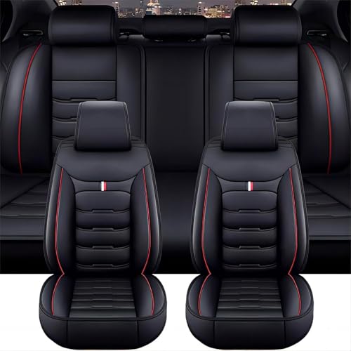 Housse de siège pour Citroën C4 en cuir noir et rouge